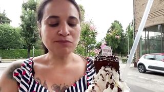 ICE CREAM LEFTOVERS FOR MY HUMAN TRASH BIN