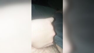 Masturbating and cumming with a cock-sock on