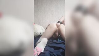 Fem Puppy Practices fisting