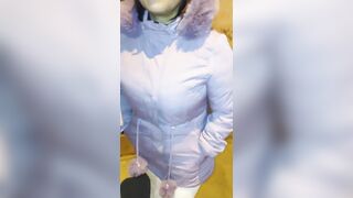 LARGE-BOOTY OLDER WITH RED THREAD ON THE STREET