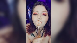 big beautiful woman fleshly glass toy fellatio