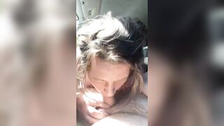 Thick hooker gives a oral job in public then lets a chap cum all over her face