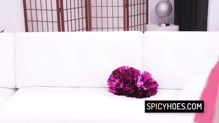 Cheerleader Wench Gets Her Vagina Destroyed in A Group Sex