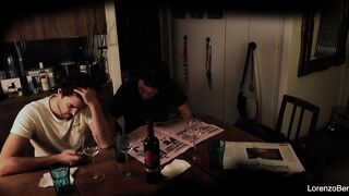 Exhibitionist homosexual pair in front of real granddad (old youthful)