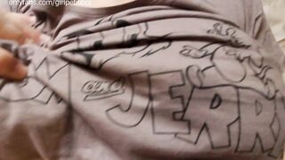 Touching and Playing with Stepsister's Large Tits untill Hard Teats