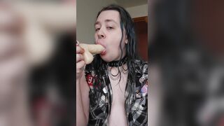 Alternative Transgirl Gags On Sex tool