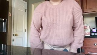 Fat Teen shows off her body during the time that everybody is home