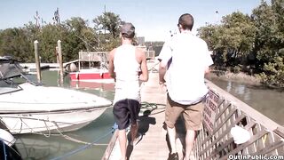 GAYWIRE - Lee Paine's Outdoor Hookup With Jake Woods Turns Into A Wild Public Oral job At The Docks