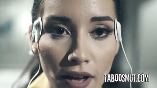 Law Enforcer Screws Brunette hair Housewife In Dystopian Future