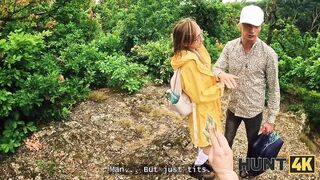 HUNT4K. Met a exposed stranger with priceless melons in the forest