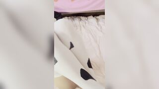 A femboy cow-gal is slowky Milked