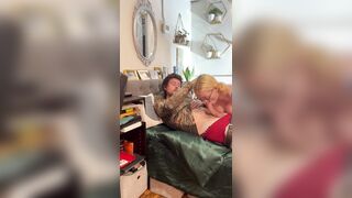 Gf sucks my weenie for a bit then I cum on here face