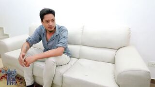 Screwing with 2 large schlongs, out of a fucking-rubber, taking cum up the booty