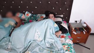 Stepmom's Secret Creampie Comfort in Couch Beside Hubby