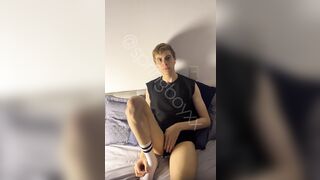 golden-haired twenty one yrs old twink masturbating with sextoy