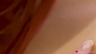 Large titties redhead eats her ally's enchanting snatch - Lesbea