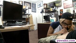 Constricted hotty with glasses boned by pawn dude