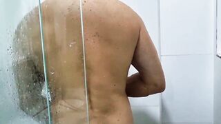 I was in the shower when my stepmother spied on me to suck my dong.