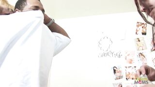 Tattooed redhead playgirl gets picked up by a ebony stud who screws her mercilessly