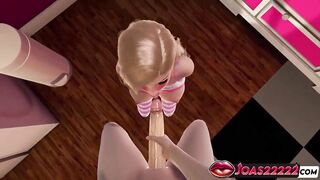 Pink Princess Sonia, Hot Blond Hentai Gal in CG Anime - Intensive Merely Tongue Licking, Sloppy Oral sex, Tugjob for Giant Spunk flow on Face In Chick Elect two