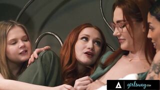 GIRLSWAY - Spooked Scarlet Skies & Pals Vanessa Sky, Coco Lovelock Hang With Stepmom Siri Dahl