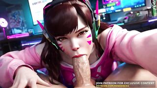 Overwatch D.va - POV Oral pleasure Titfuck