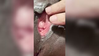 Black big beautiful woman Large Ebony gaping Twat Being Fingered Close UP