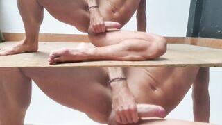 Man with marvelous body does Masturbation Workout - Compilation