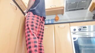 Kitchen Surprise: Screwing a Constricted Butt Toy with My Large Schlong - Groans and Cum Inside - Hotsportfitboy