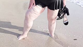 Stud stick his tongue unfathomable in my large plump vagina after the beach-big beautiful woman SSBBW, facesitting, creampie, pov