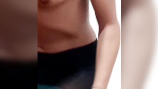 Hawt cutie disrobes after a day at work and touches her glamorous snatch