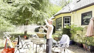 Indeed close ally took me to the shower after that guy watered my garden