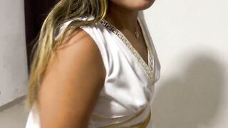 Halloween, a hotty clothed as Artemis, the domme of love, gets a stranger's schlong in swap for some candy.