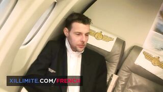 Madison Parker between the pilot and the co-pilot