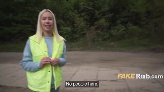 Golden-haired Hotty Helps A Stranger On The Road Cum For Some Money
