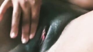 Large ebony vagina - solo female masturbation