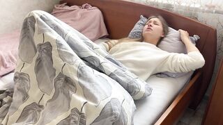 Morning masturbation ended in a loud climax. I fondle my taut cunt.