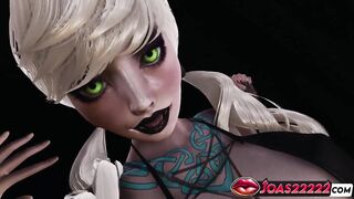 CG Anime Animation: Witch Elsa’s Nylons & Anal Sextoy Stimulation - Twat Licking Action!