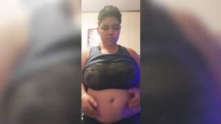 Rubbing ice all over my large breasts