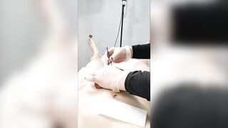 The hunk came twice during waxing Hands-free spunk fountain.