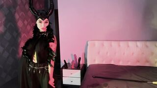 Maleficent Monika Foxxx conjured with a staff banging butt large dildos for hard anal