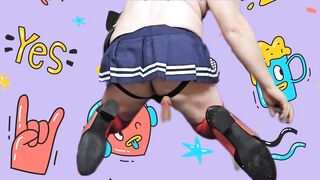 Mimi tests her recent toy