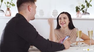 Slim hotty Paola Hard, with her large melons, enjoys the intensive fun of having her butt pounded by a large dong