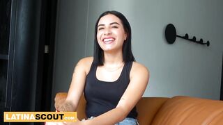 Large Butt 18yo Latin chick Rides Large Wang POV Cowgirl Like a Pro In Casting