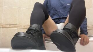 Male Wearing High Socks , Ankle Socks Masturbate