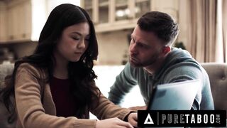 PURE TABOO Tiny City Beauty Lulu Chu Gets Concupiscent Whilst Hearing Roommate Raw & Indecent With Slimthick Vic