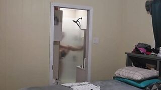 Voyeur Pawg showers, shaves and bangs herself previous to getting willing