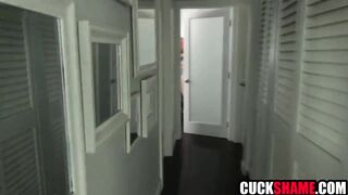 Cuckold spouse enjoys spying on cheating wife