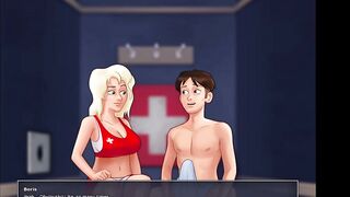 2 milfs in a day: gloryhole oral-job from blond Pamela lifeguard and then French teacher seduces Boris in college after class