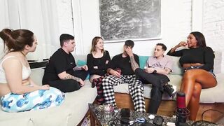 three vs three! Truth or dare? Game night with allies turns into amateur fuckfest!